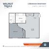 1 Bedroom 1 Bath Floor Plan 1 Bedroom 1 Bath Floor Plan at Walnut Trails Apartments, Elkhart, 46514